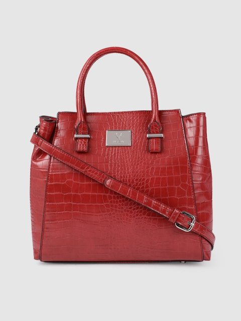 

Allen Solly Red Animal Textured PU Regular Structured Handheld Bag