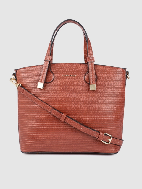 

Allen Solly Brown Textured PU Structured Handheld Bag