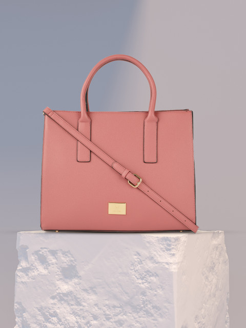 

Allen Solly Pink Solid Handheld Bag