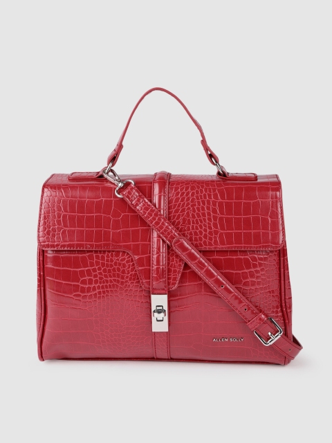 

Allen Solly Red Textured PU Structured Satchel