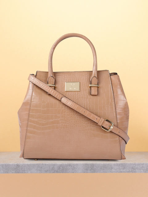 

Allen Solly Brown Textured PU Structured Handheld Bag