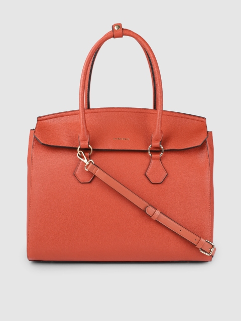 

Allen Solly Rust Solid PU Regular Structured Handheld Bag