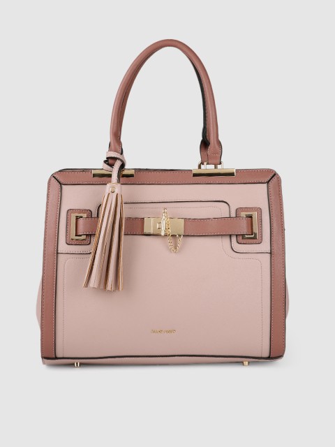 

Allen Solly Mauve-Pink Solid PU Regular Structured Handheld Bag with Buckle Detail