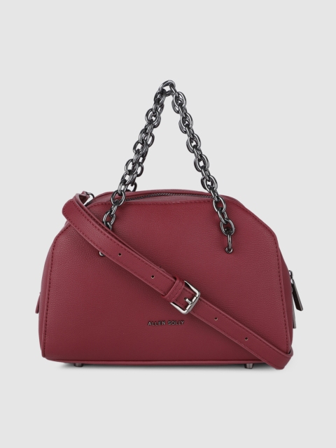 

Allen Solly Burgundy Textured PU Structured Handheld Bag