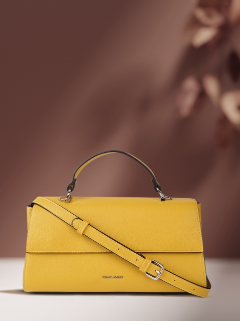 

Allen Solly Yellow PU Structured Satchel