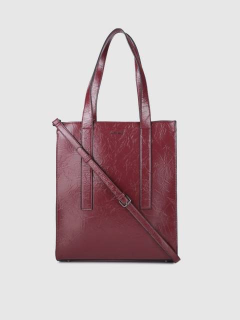 

Allen Solly Burgundy Textured PU Structured Shoulder Bag
