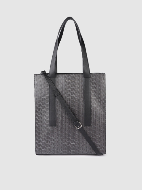 

Allen Solly Black Typography Printed PU Regular Structured Shoulder Bag