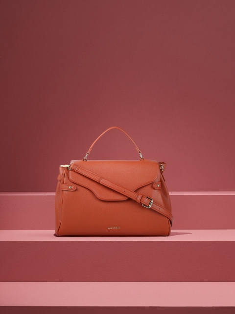 

Allen Solly Rust Solid PU Regular Structured Handheld Bag