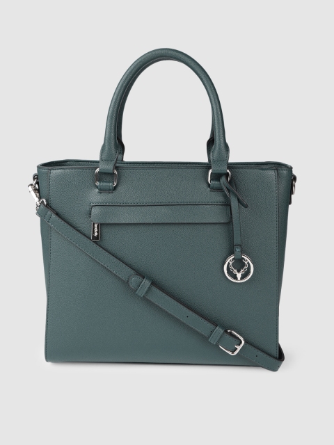

Allen Solly Teal Green Structured Handheld Bag