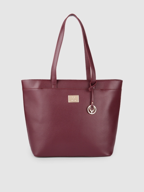 

Allen Solly Burgundy Solid PU Regular Structured Laptop Shoulder Bag with Tasselled Detail