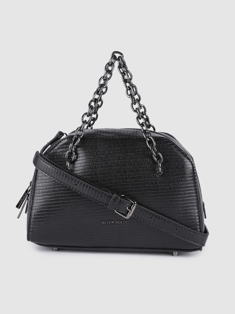 

Allen Solly Black Animal Textured PU Regular Structured Handheld Bag