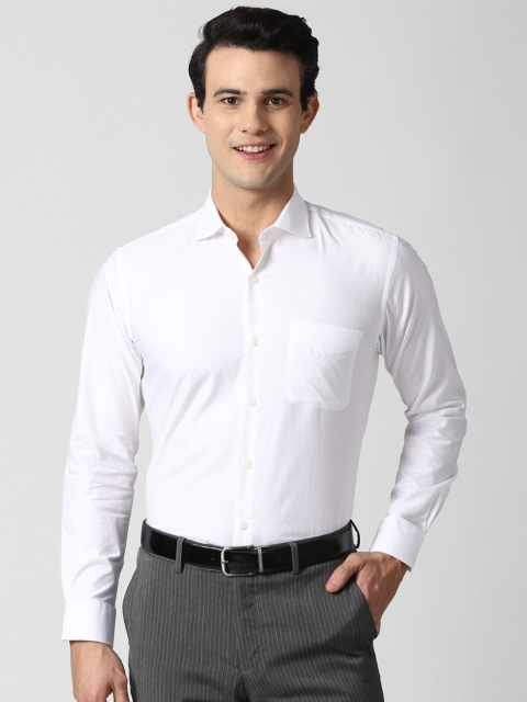 

Peter England Elite Men White Opaque Pure Cotton Formal Shirt