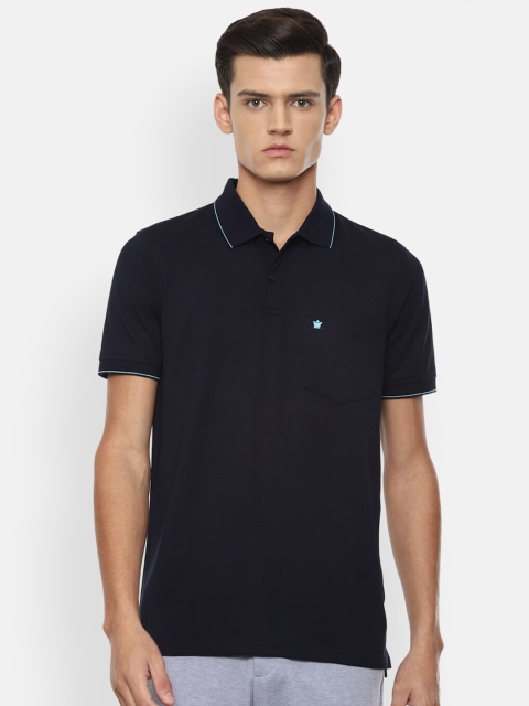 

Louis Philippe Men Navy Blue Polo Collar T-shirt