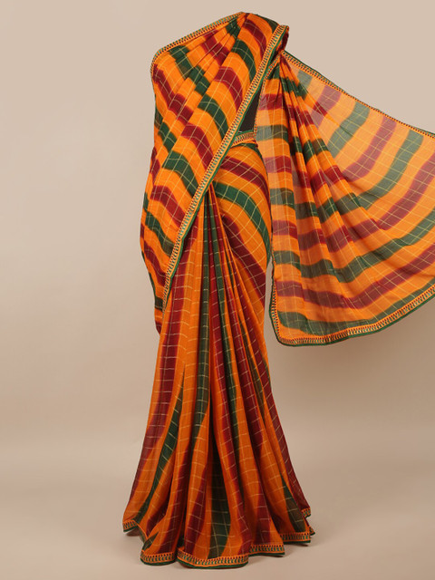 

Pothys Orange & Red Striped Saree