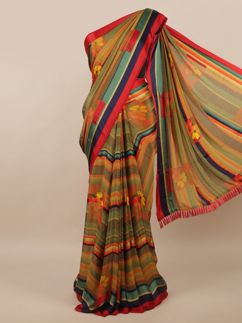 

Pothys Red & Green Striped Saree