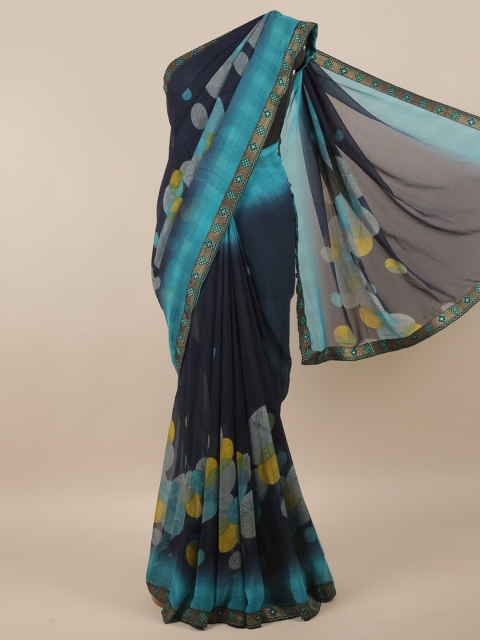 

Pothys Blue & Yellow Floral Printed Saree