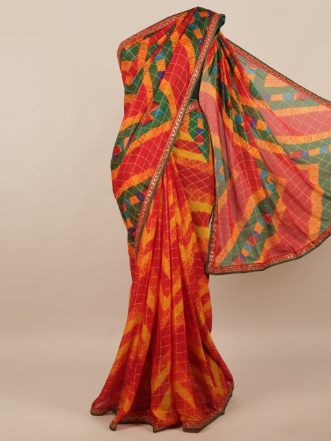 

Pothys Multicoloured Checked Zari Saree, Multi