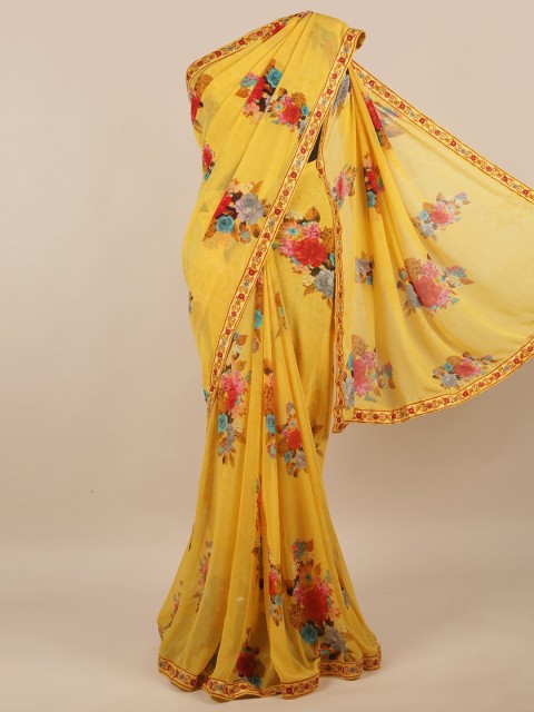 

Pothys Yellow & Red Floral Saree