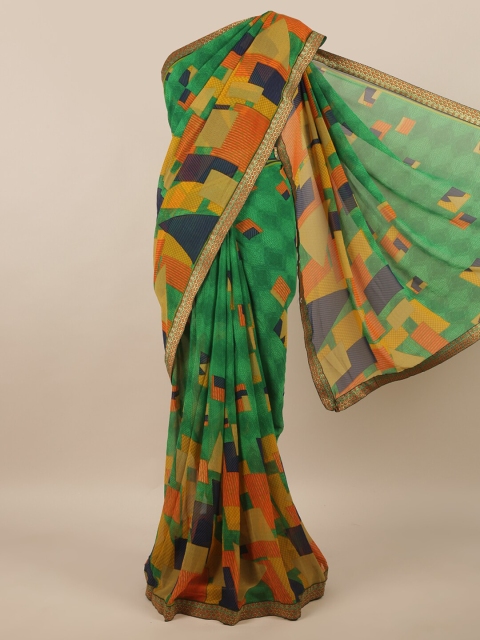 

Pothys Green & Yellow Printed Saree