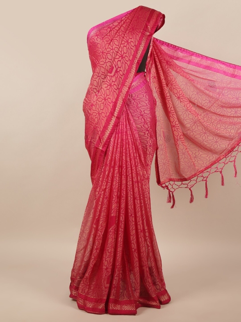 

Pothys Pink & Gold-Toned Brasso Printed Saree