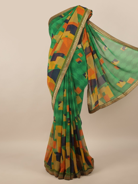 

Pothys Green & Beige Printed Saree