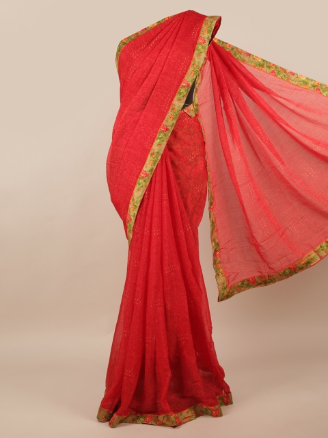 

Pothys Red & Green Floral Saree