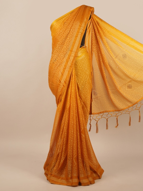 

Pothys Mustard Woven Design Zari Saree