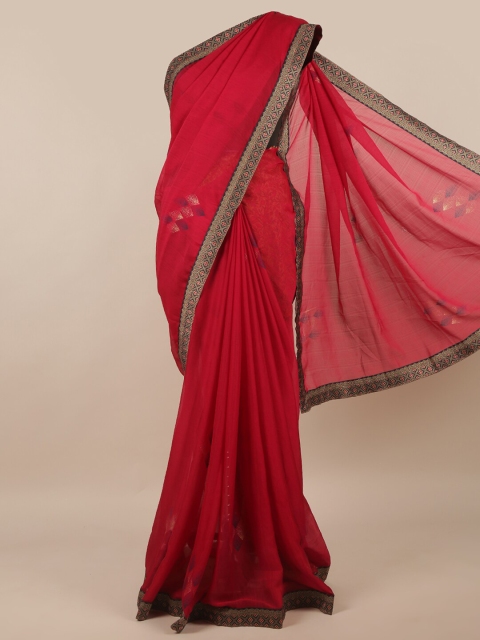 

Pothys Women Magenta Printed Cotton Blend Saree