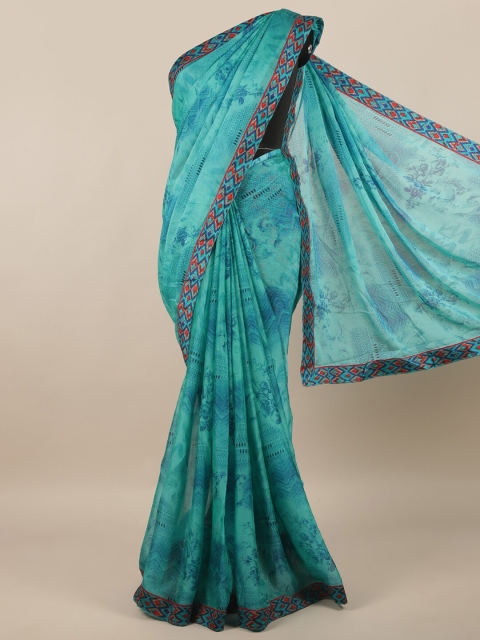 

Pothys Blue & Red Ethnic Motifs Printed Saree