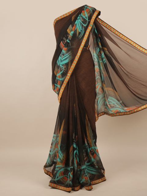

Pothys Brown & Orange Abstract Printed Saree
