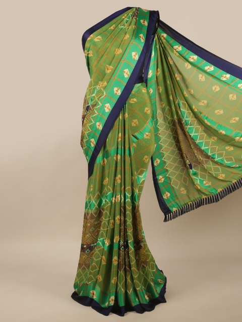 

Pothys Green & Blue Checked Saree