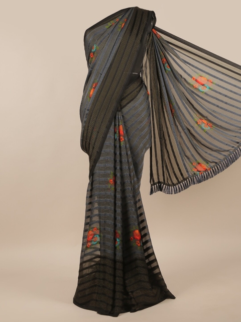 

Pothys Grey & Black Striped Saree