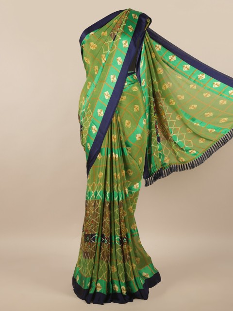 

Pothys Green & Blue Checked Saree