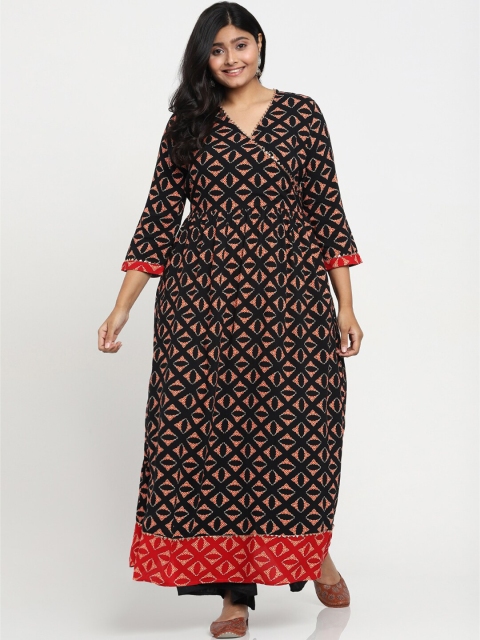 

Bewakoof Black Ethnic Motifs Maxi Dress