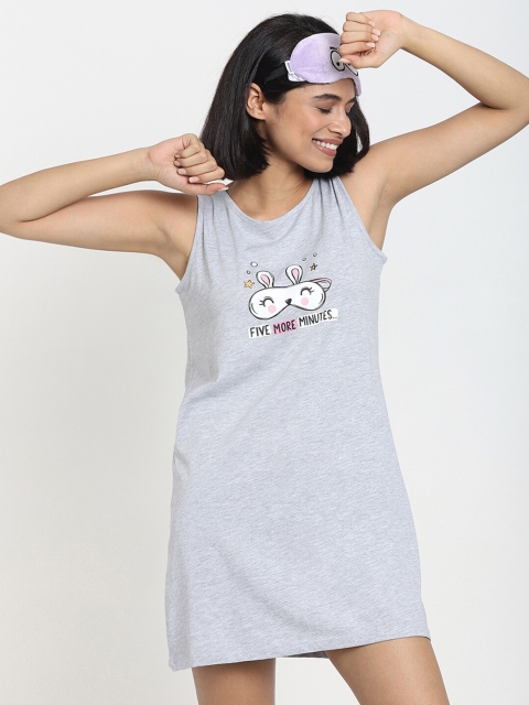

Bewakoof Grey T-shirt Dress