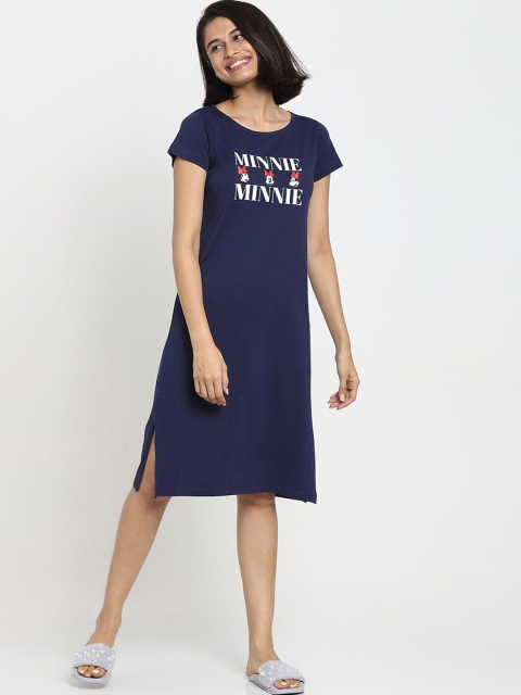 

Bewakoof Navy Blue & White Minnie Mouse T-shirt Dress