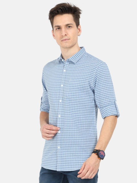

HERE&NOW Men Red Slim Fit Opaque Checked Casual Shirt