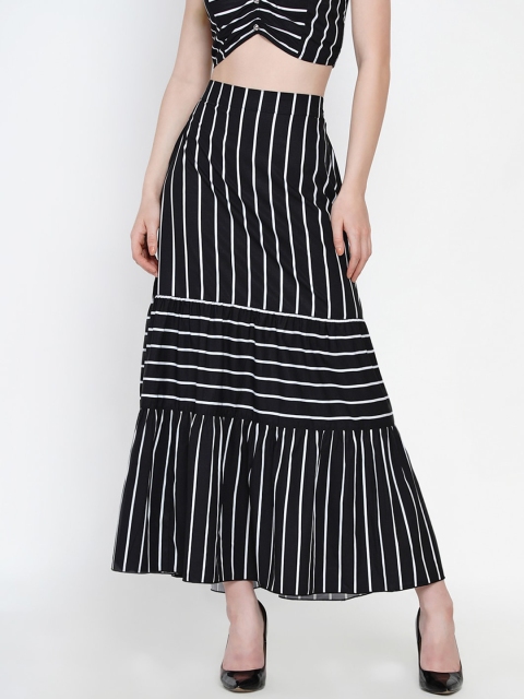 

Texco Women Black & White Striped Printed Maxi Skirt