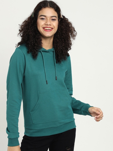

Bewakoof Women Green Hooded Sweatshirt