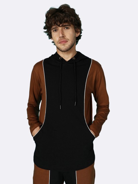 

Bewakoof Men Brown & Black Colourblocked T-shirt with Shorts