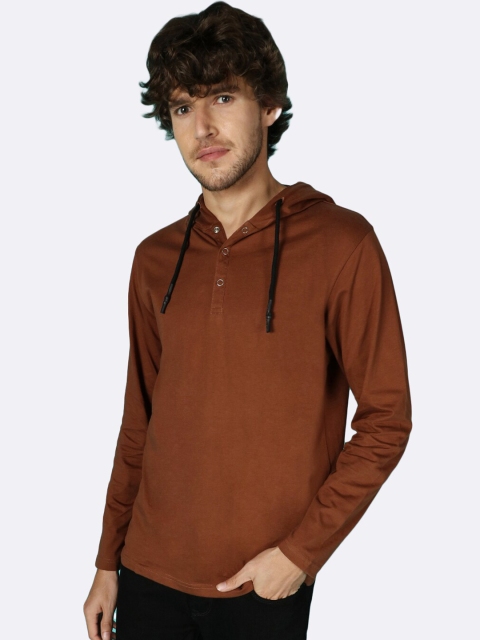 

Bewakoof Men Brown Hooded Sweatshirt