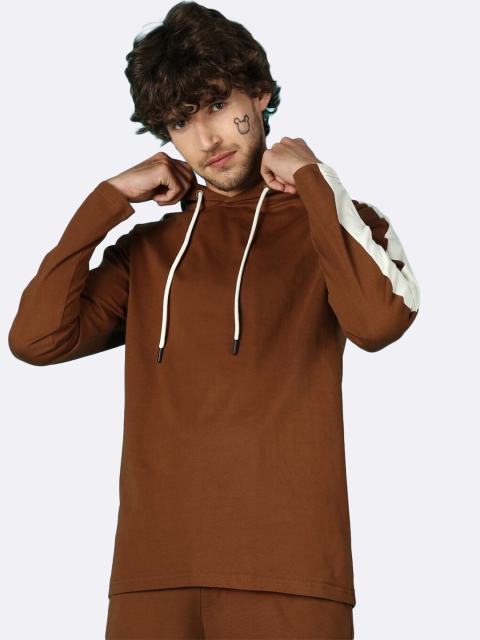 

Bewakoof Men Brown Hooded Sweatshirt