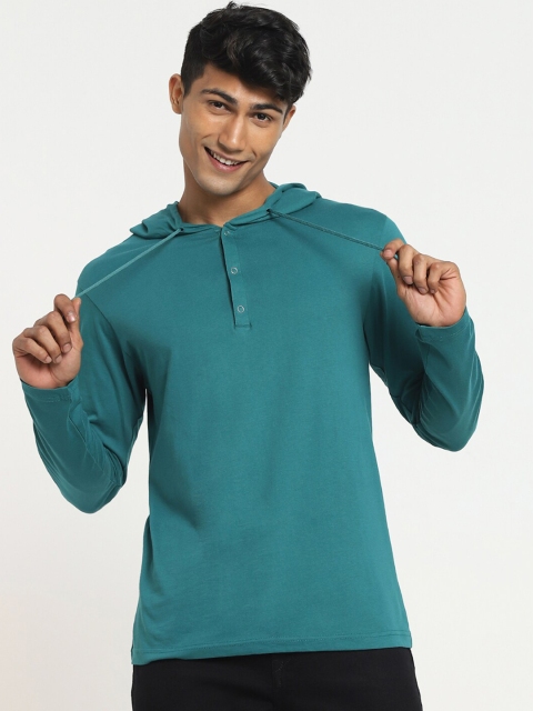 

Bewakoof Men Green Hooded Sweatshirt