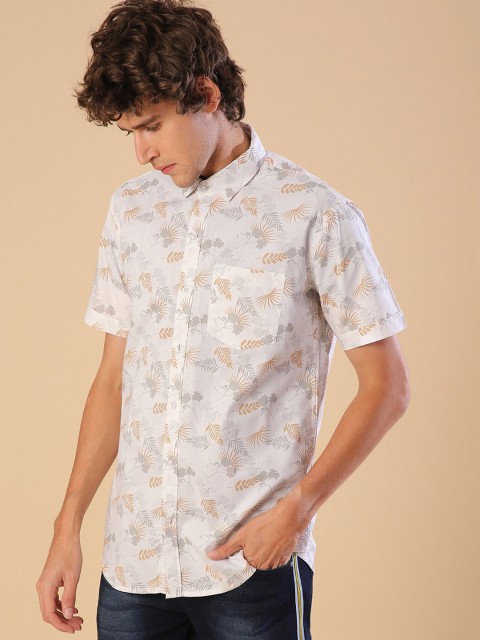 

Campus Sutra Men White Floral Opaque Printed Casual Shirt
