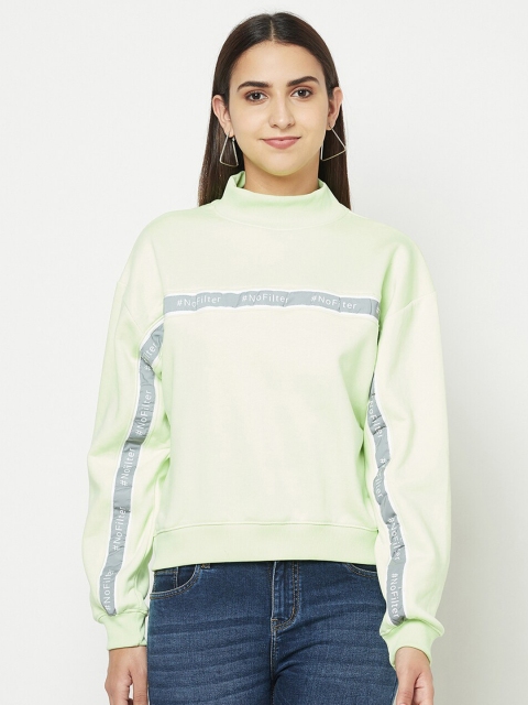 

METTLE Women Green Printed Sweatshirt