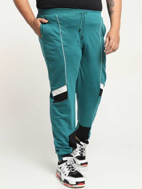 

Bewakoof Men Green & Black Solid Relaxed-Fit Joggers