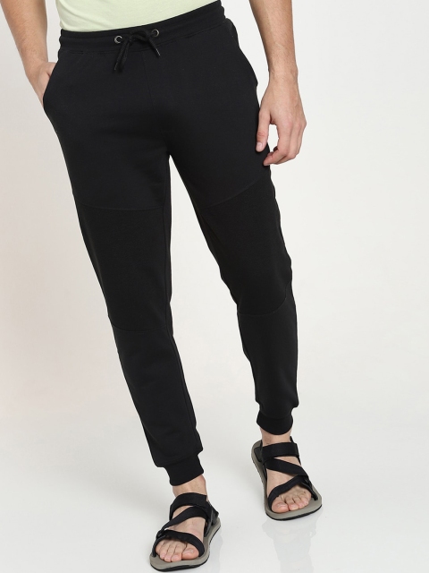 

Bewakoof Men Black Solid Relaxed-Fit Joggers