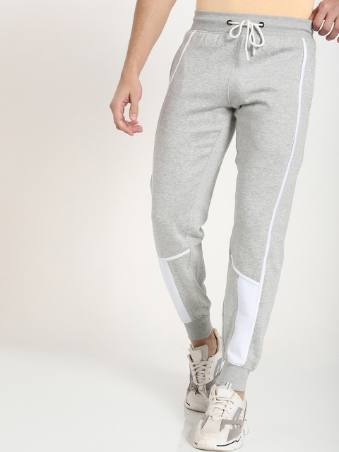 

Bewakoof Men Grey Colourblocked Relaxed-Fit Joggers