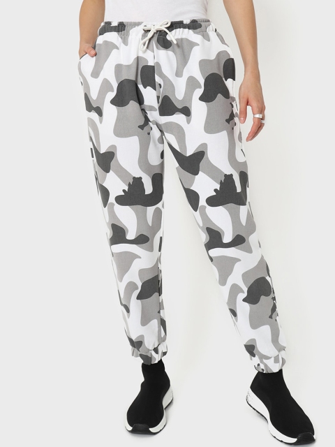 

Bewakoof Women Grey Camouflaged Printed Joggers