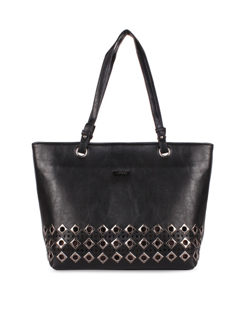 

Luvoksi Black Embellished Structured Shoulder Bag